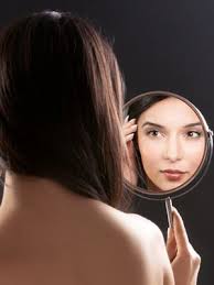 face in a mirror